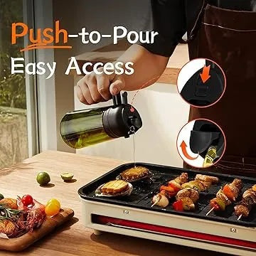 2 in 1 Glass Oil Spray Dispenser 450 ml