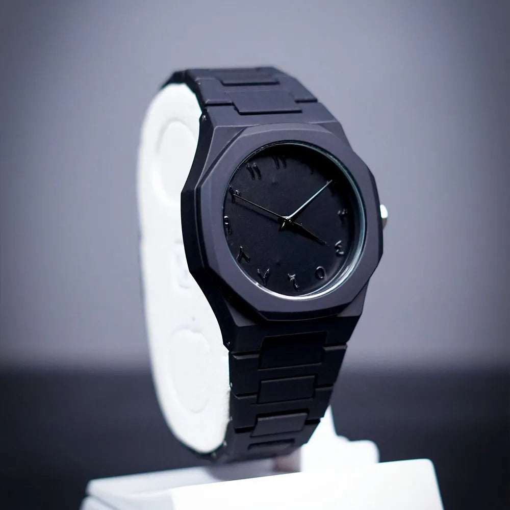 Men’s Black Arabic Aura Quartz Watch – Sleek & Premium Design