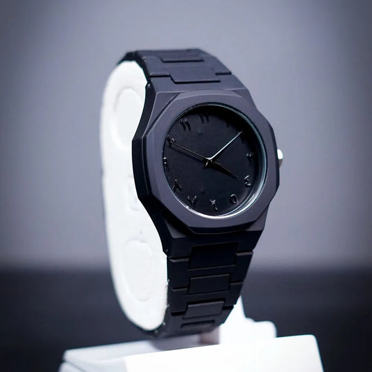 Men’s Black Arabic Aura Quartz Watch – Sleek & Premium Design