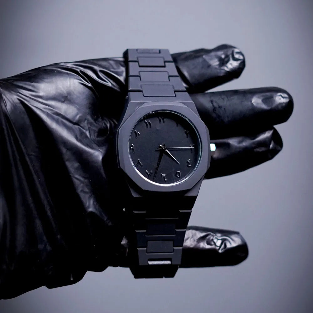 Men’s Black Arabic Aura Quartz Watch – Sleek & Premium Design